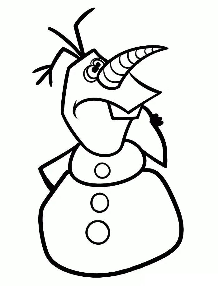 Frozen Olaf Feeling a Little Sick coloring page to print