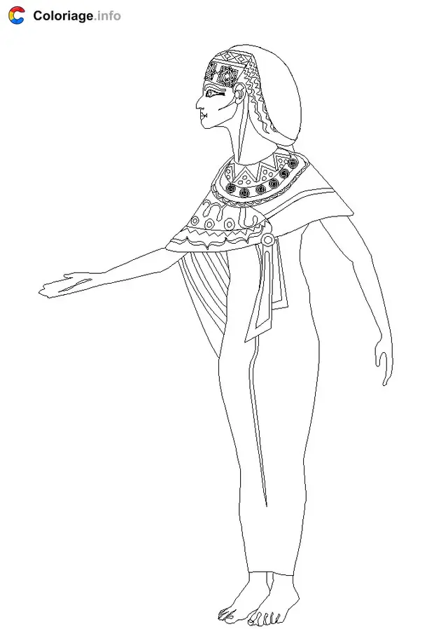 Coloriage Reine égyptienne - Égypte à imprimer