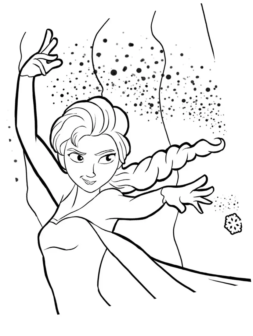 Ausmalbild Die Eiskönigin Disney Elsa zum Ausdrucken