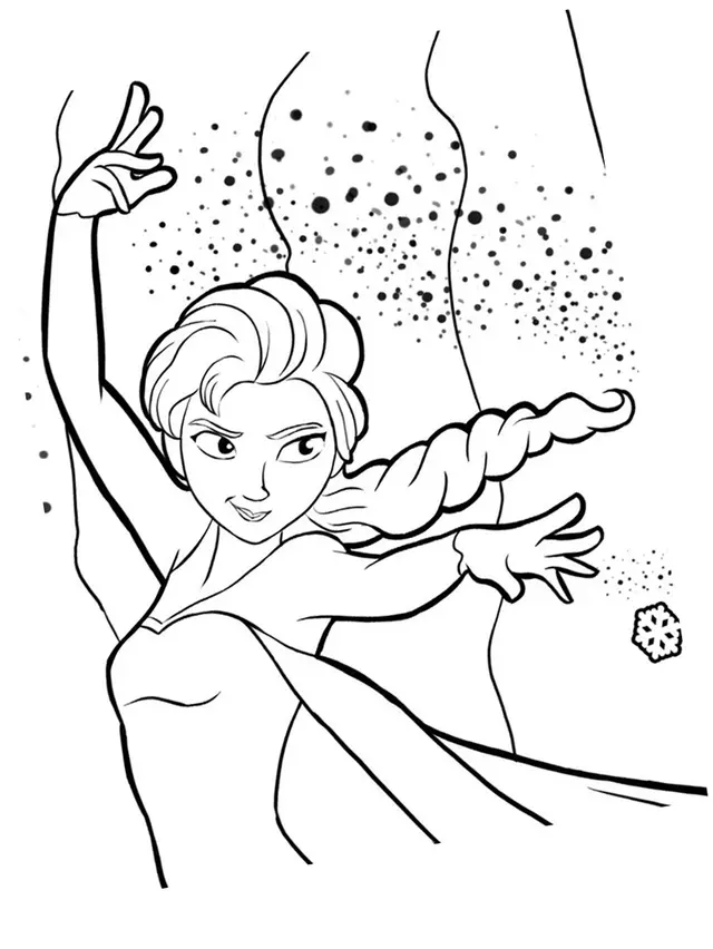 Ausmalbild Die Eiskönigin Disney Elsa zum Ausdrucken