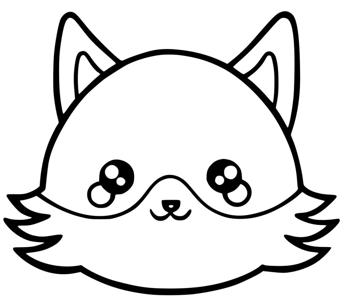 Kawaii Fox coloring page to print