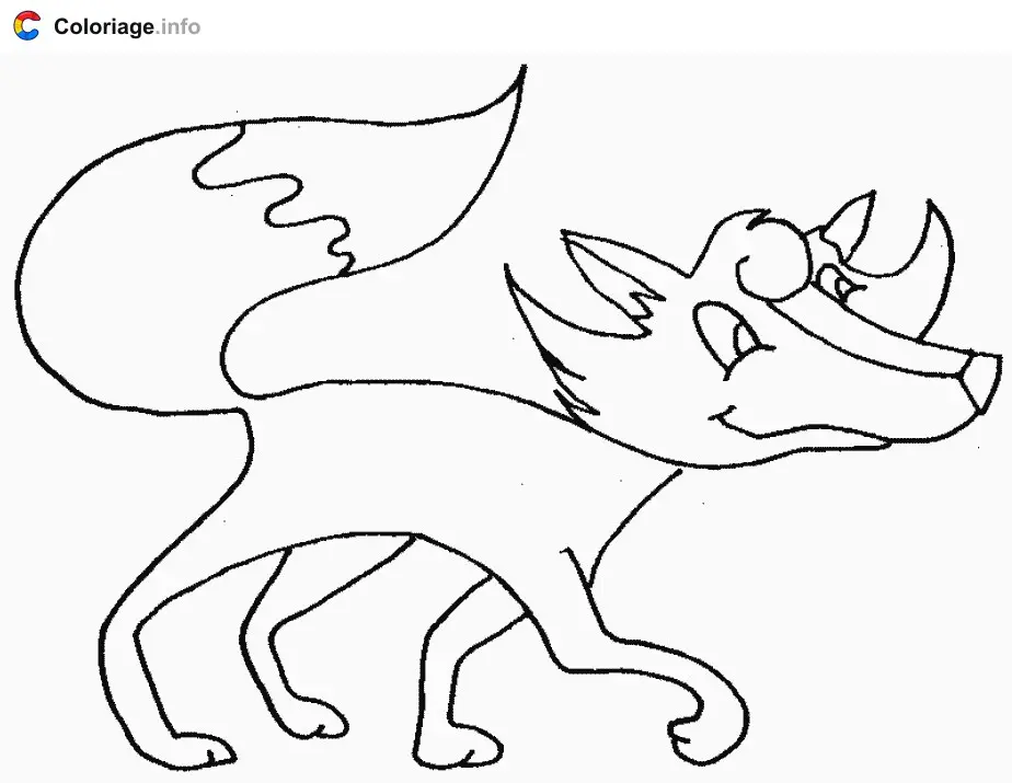 Walking Fox coloring page to print