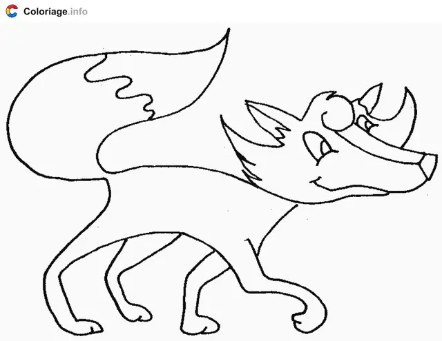 Coloriage Renard qui marche - Renard à imprimer