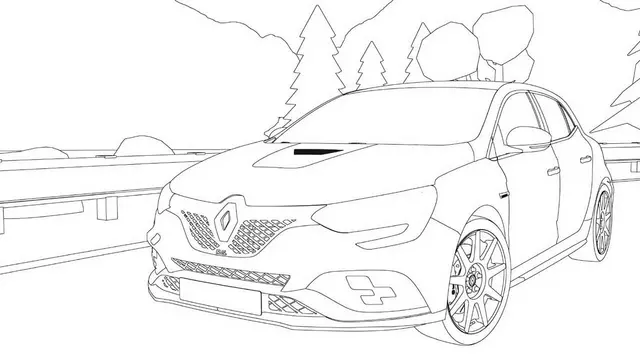 Coloriage Renault Megane - Voiture à imprimer