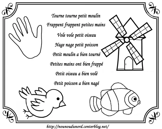 Coloriage Rentrée Maternelle Chanson - Maternelle à imprimer