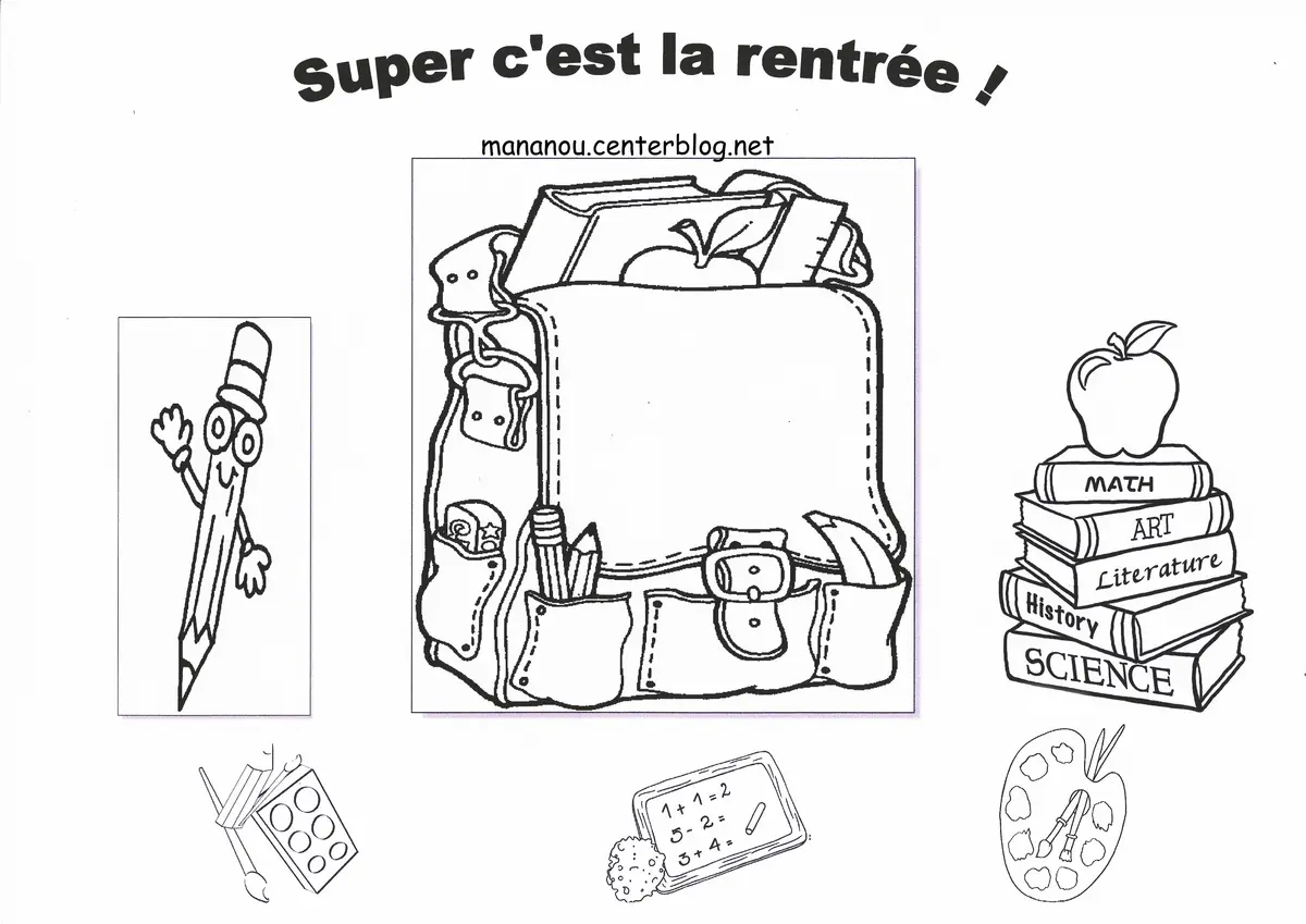 Back to Preschool Backpack coloring page to print