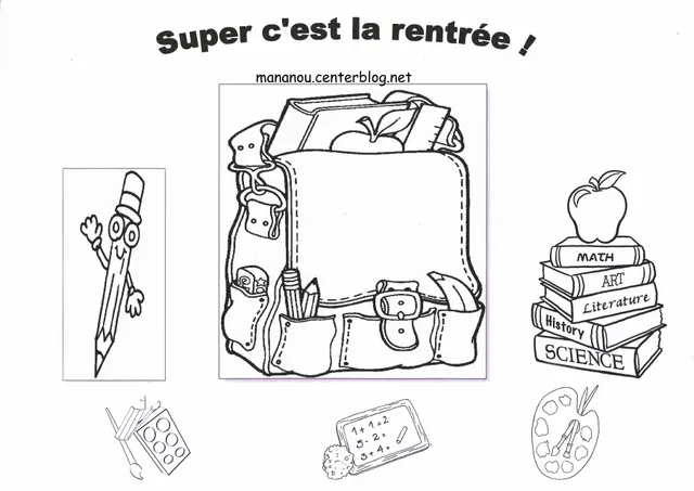 Coloriage Rentrée Maternelle Sac A Dos - Maternelle à imprimer