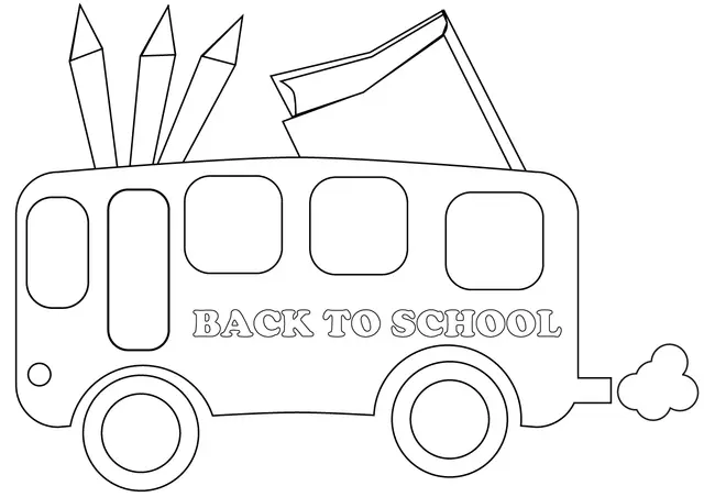 Coloriage Rentrée Scolaire Bus - Rentrée scolaire à imprimer