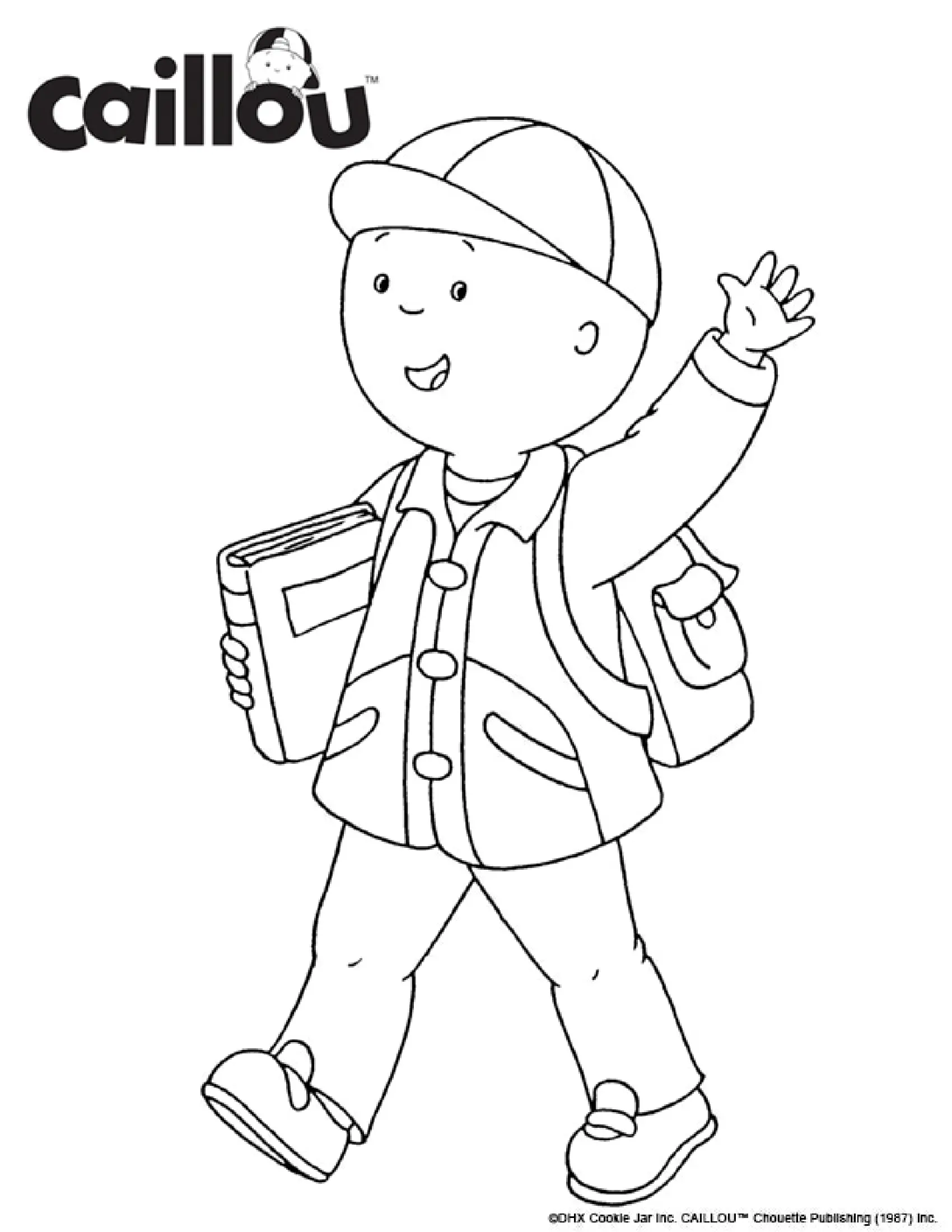 Coloriage Rentrée Scolaire Caillou Aime Aller A L'école - Caillou à imprimer