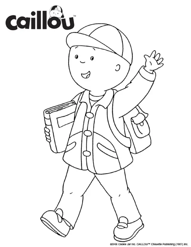 Coloriage Rentrée Scolaire Caillou Aime Aller A L'école - Caillou à imprimer