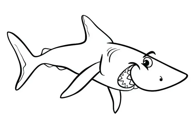 Coloriage Requin Enfant Souriant - Requin à imprimer