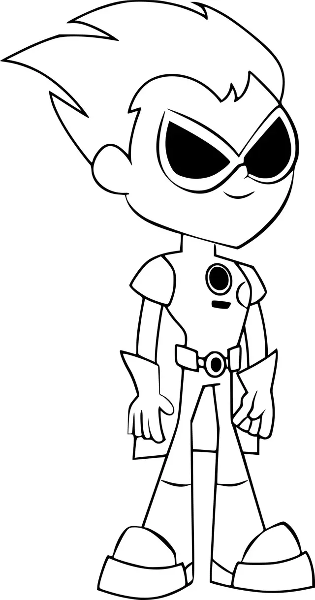 Coloriage Robin Teen Titans Go - Teen titans go à imprimer