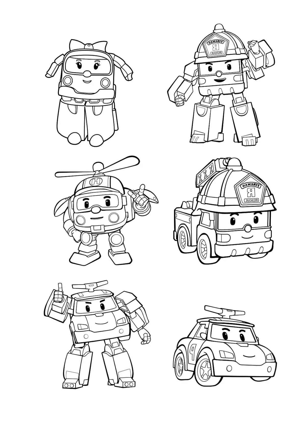 Ausmalbild Robocar Poli Figuren Ausmalbilder zum Ausdrucken