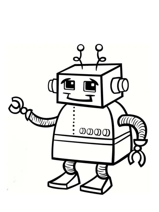 Coloriage Robot Bébé Petit Enfant - Robot à imprimer
