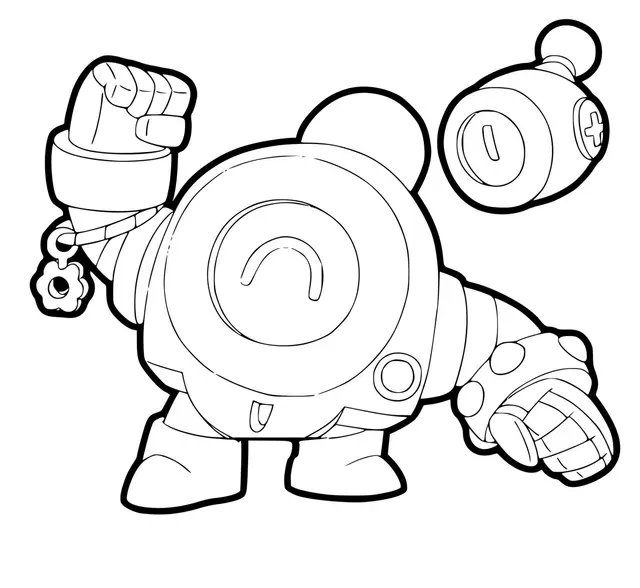 Coloriage Robot Nani - Brawl stars à imprimer