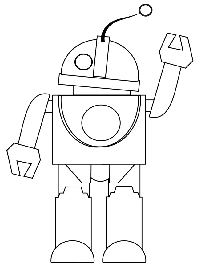 Coloriage Robot Te Dit Bonjour - Robot à imprimer