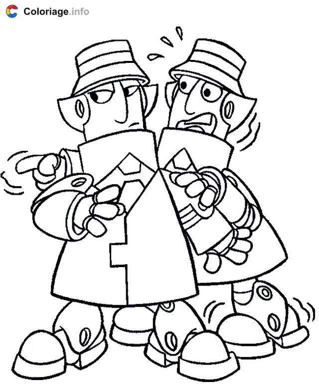 Desenho de Desenho para colorir Inspetor Gadget e robôs para colorir