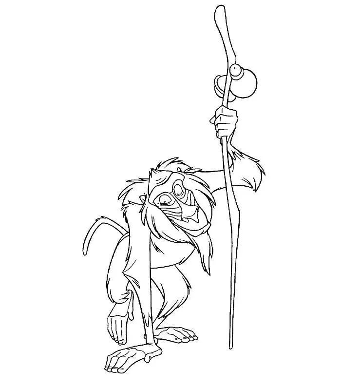 Coloriage Roi Lion Rafiki - Roi lion à imprimer