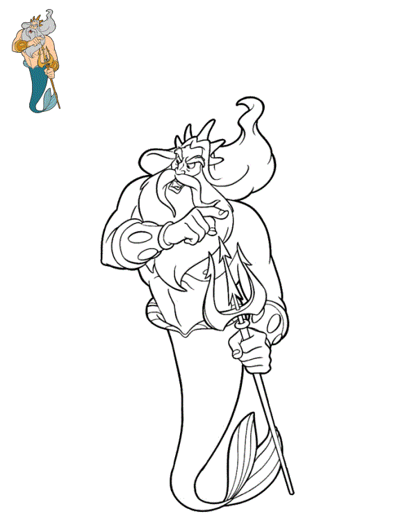 King Triton coloring page to print