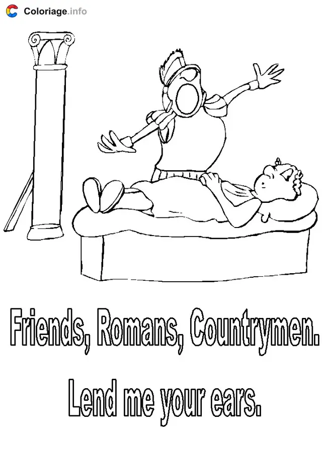 Coloriage Empereur romain allongé sur son lit - Rome à imprimer