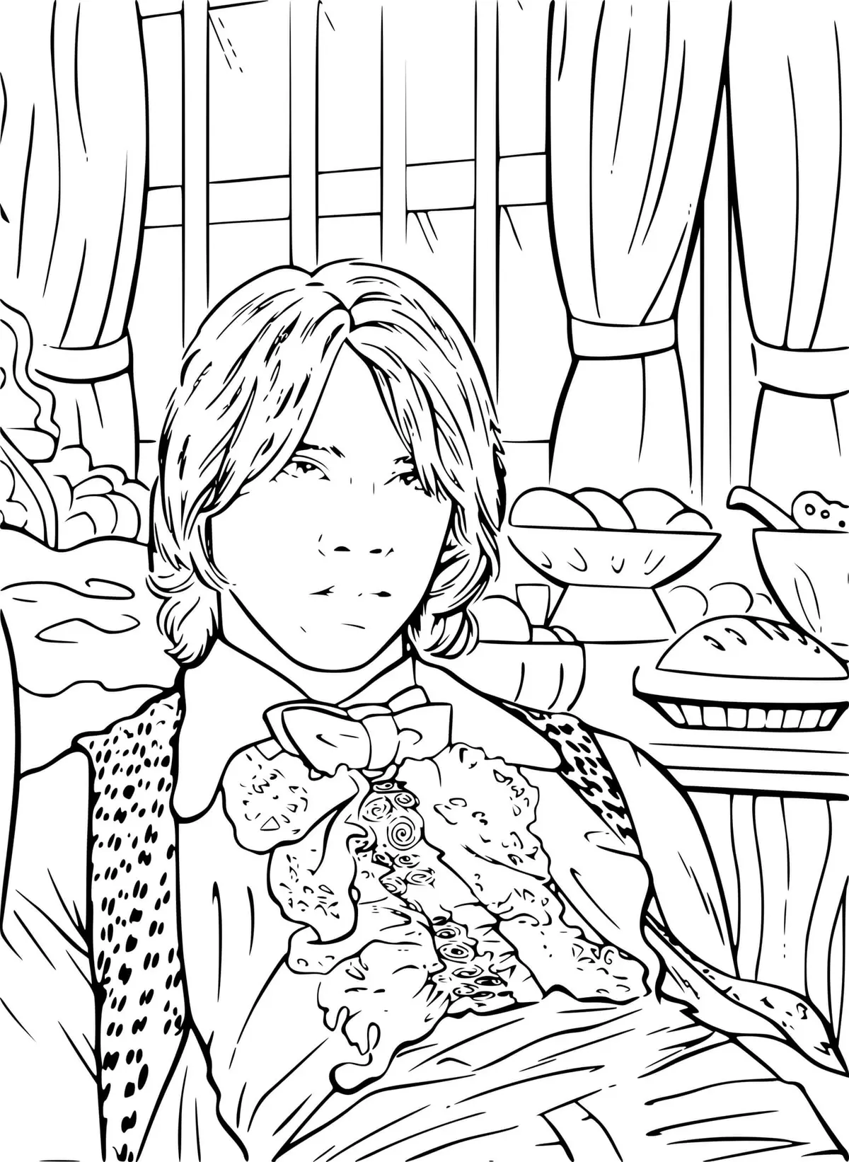 Coloriage Ron Lors Dune Soiree De Célébration - Harry potter à imprimer