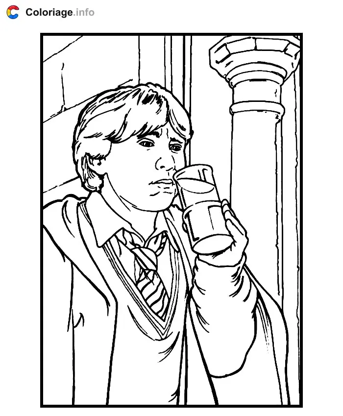 Coloriage Ron Weasley - Harry potter à imprimer