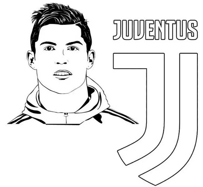 Coloriage Ronaldo Uefa Champions League Fc Juventus - Ronaldo à imprimer