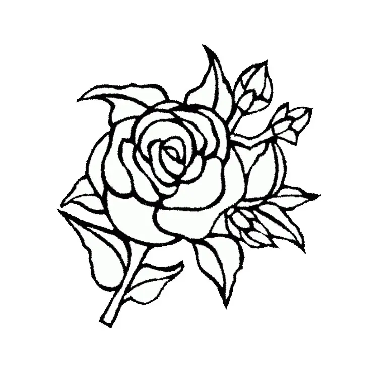 Rose Flower coloring page to print