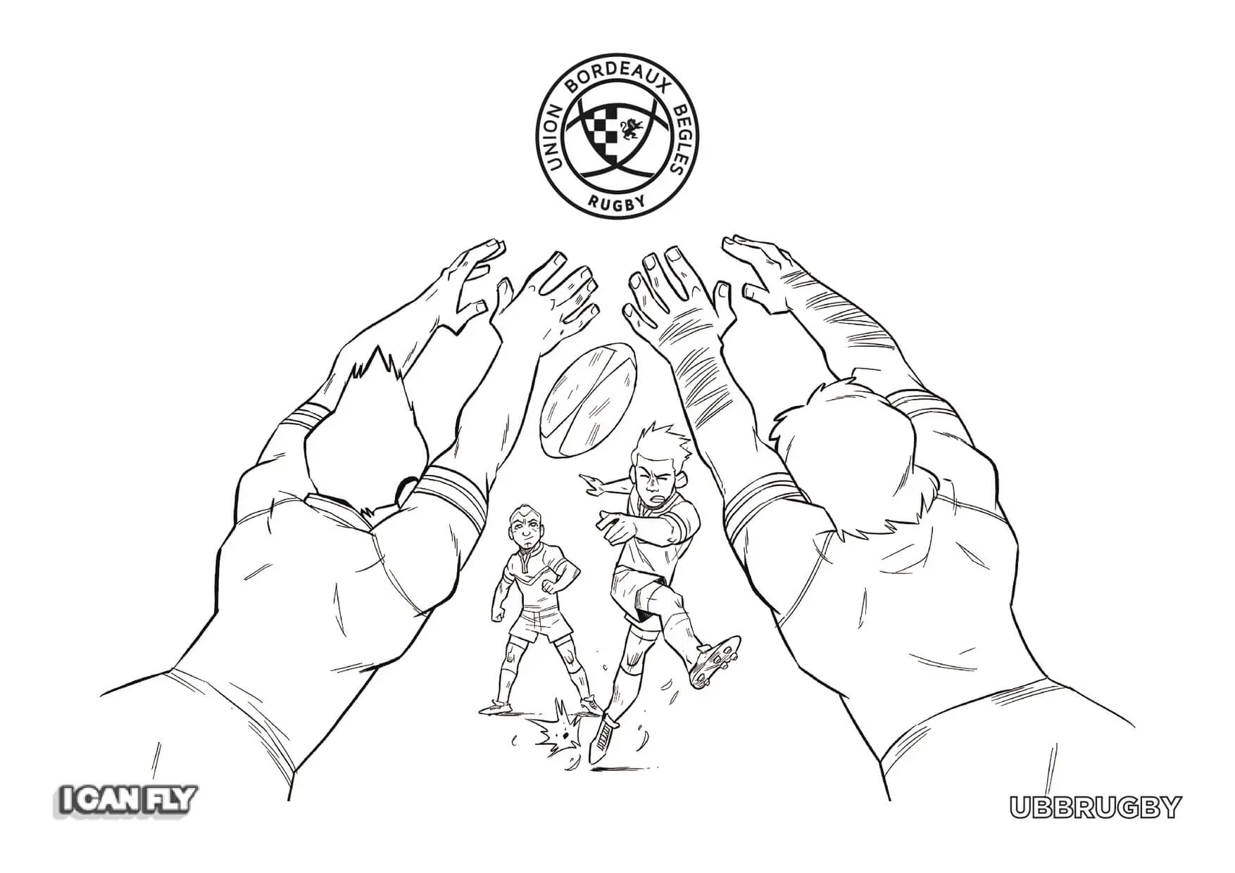 Coloriage Rugby Arret Du Balon Ubbrugby - Rugby à imprimer