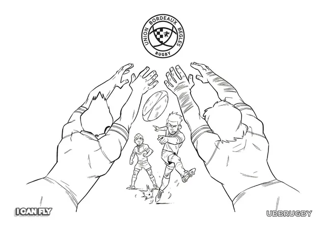 Coloriage Rugby Arret Du Balon Ubbrugby - Rugby à imprimer