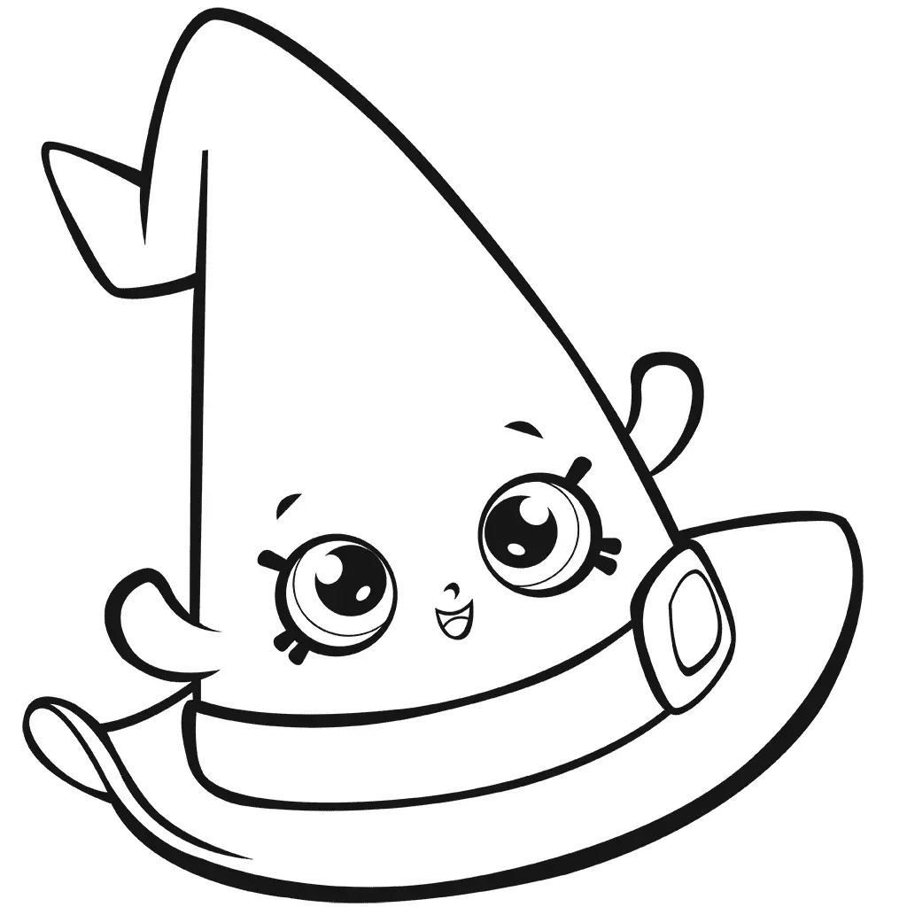 Coloriage Saison 7 Halloween Party Shopkins Purple Witch Hat - Shopkins à imprimer