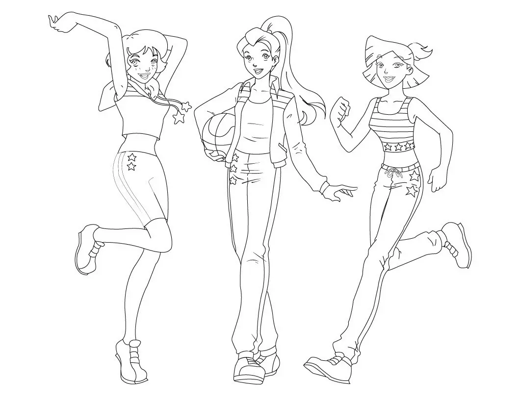 Sam, Alex, and Clover Fashion coloring page to print