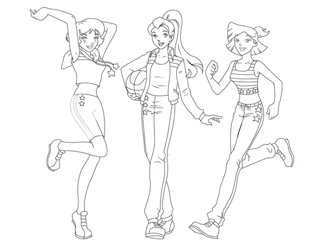 Sam, Alex, and Clover Fashion coloring page to print