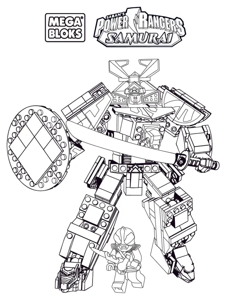 Coloriage Samurai Mega Block - Power rangers à imprimer