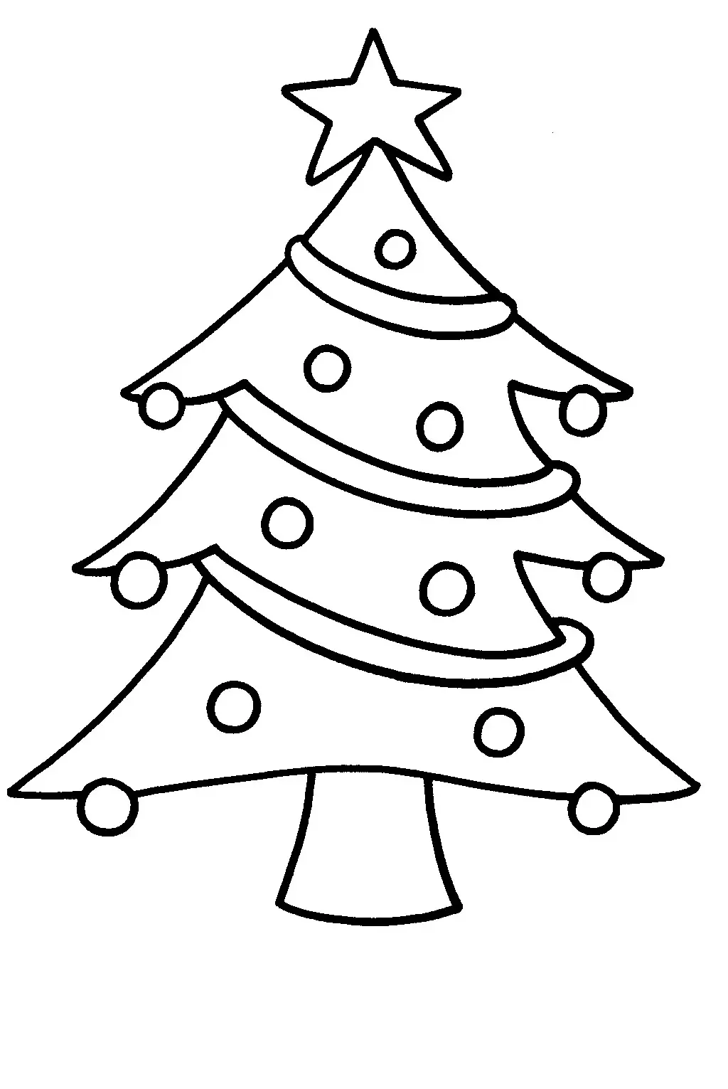 Coloriage Sapin de Noël festif avec cadeaux - Sapin Noël à imprimer