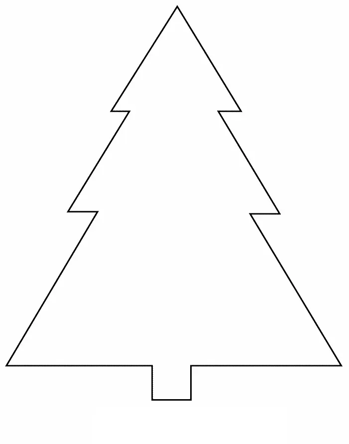 Disegno di Albero di Natale con i rami decorati da stampare