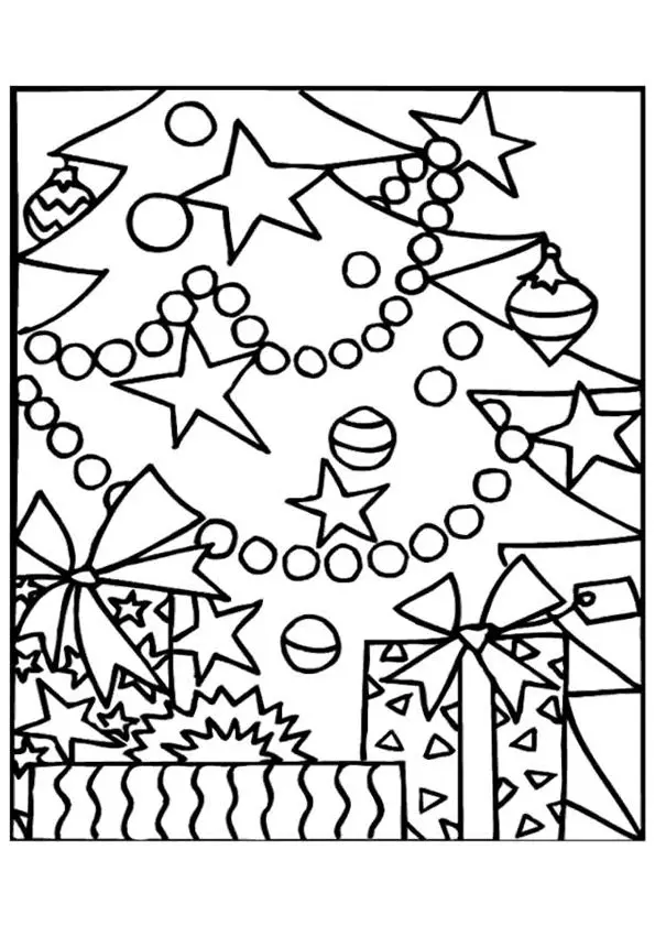 Coloriage Sapin De Noël Cadeaux - Sapin Noël à imprimer