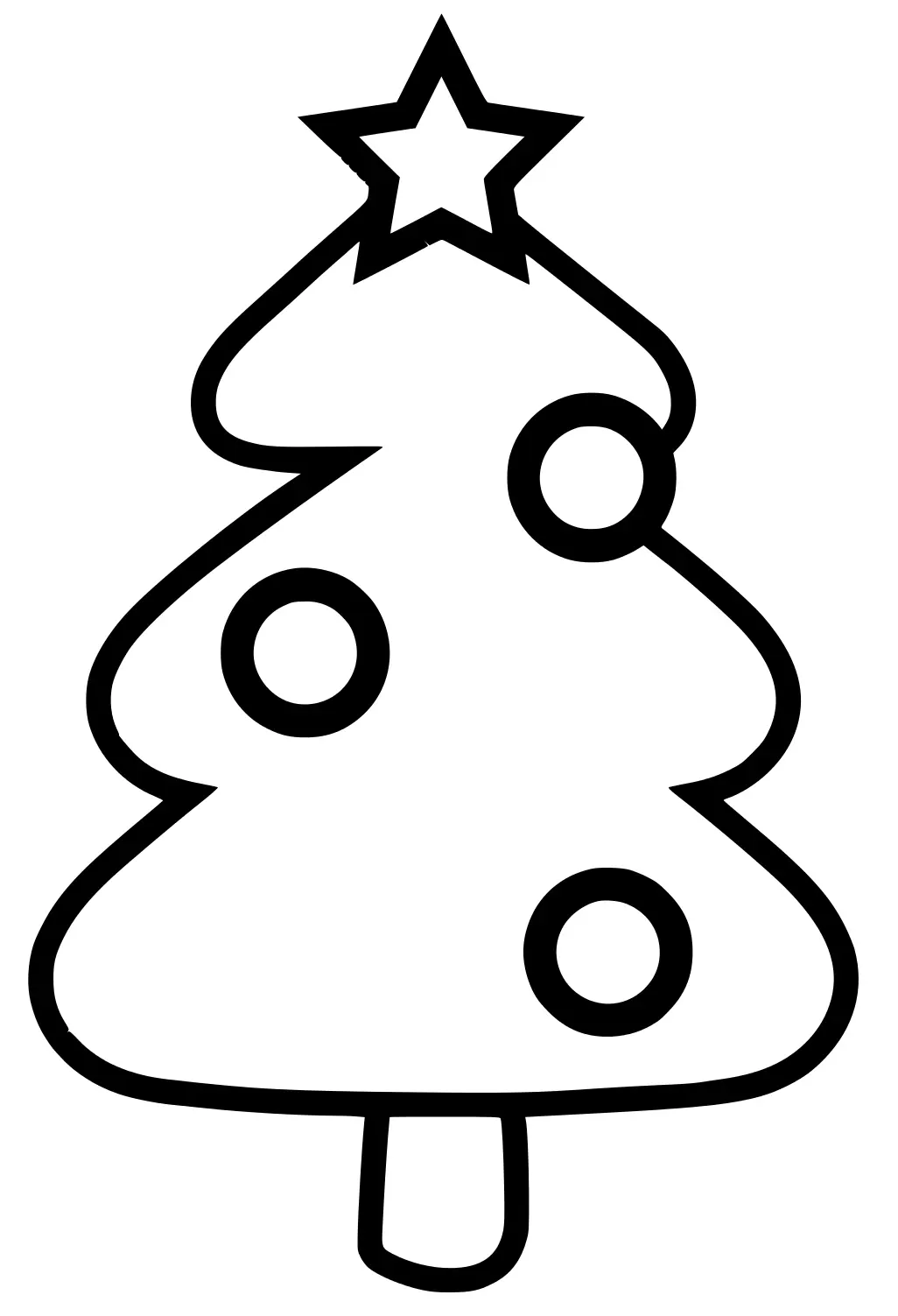 Disegno di Albero di Natale facile per la scuola materna da stampare