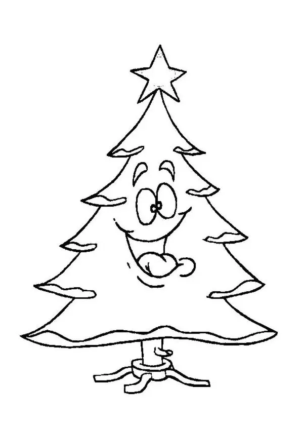 Coloriage Sapin De Noël Rigolo - Sapin Noël à imprimer