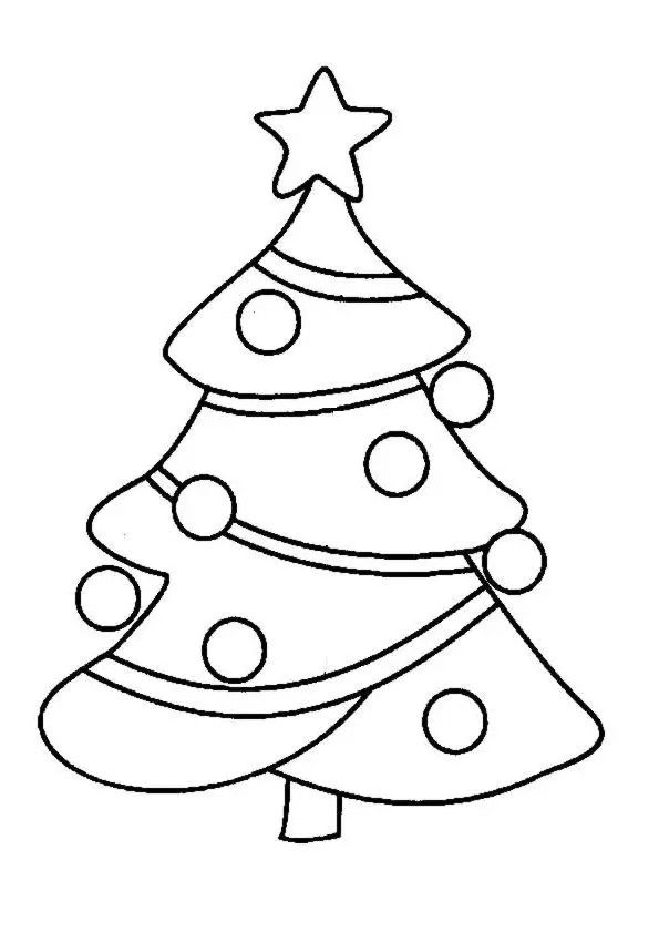 Coloriage Sapin de Noël épuré et simplifié - Sapin Noël à imprimer