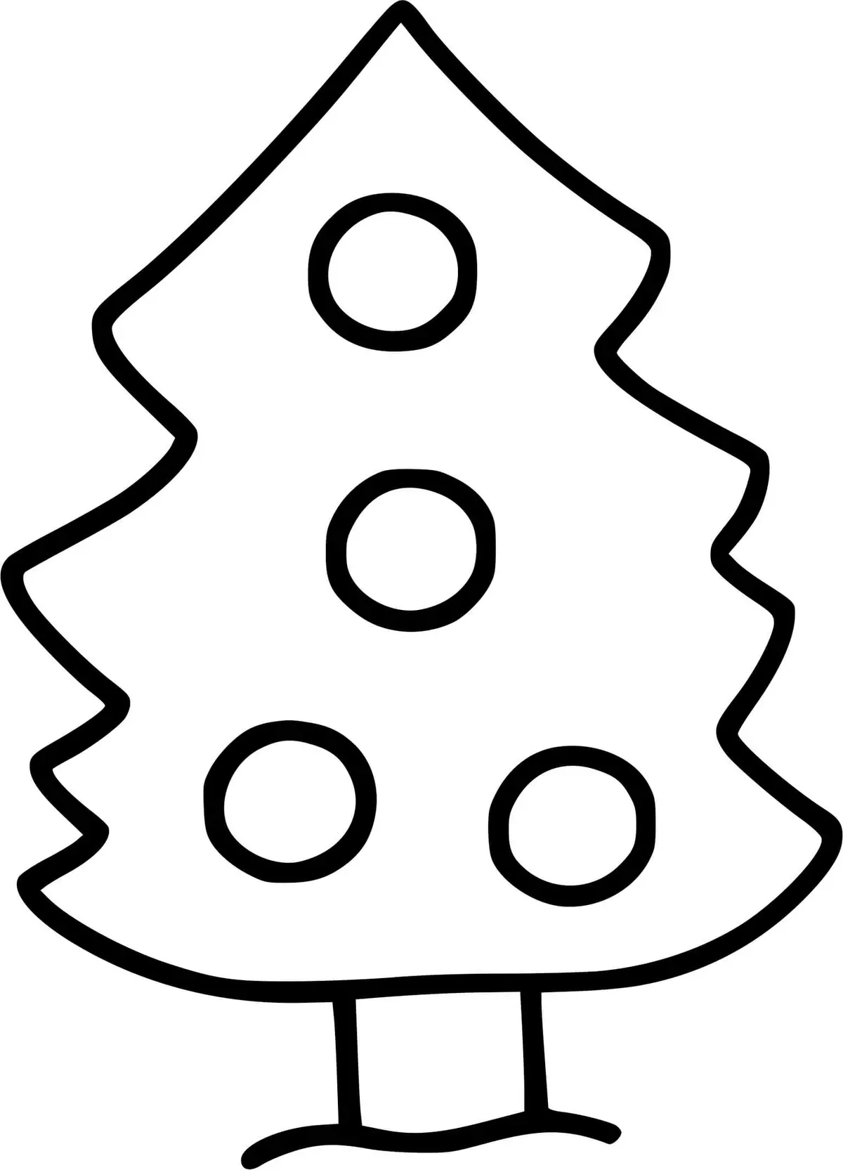 Super Easy Christmas Tree for Preschool coloring page to print