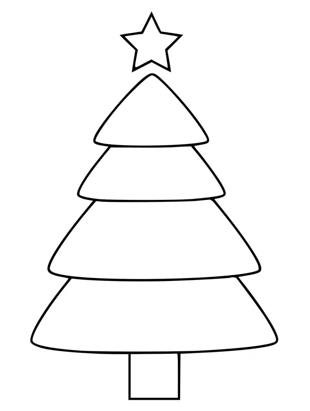 Coloriage Sapin Vert Avec Étoile Maternelle - Sapin Noël à imprimer