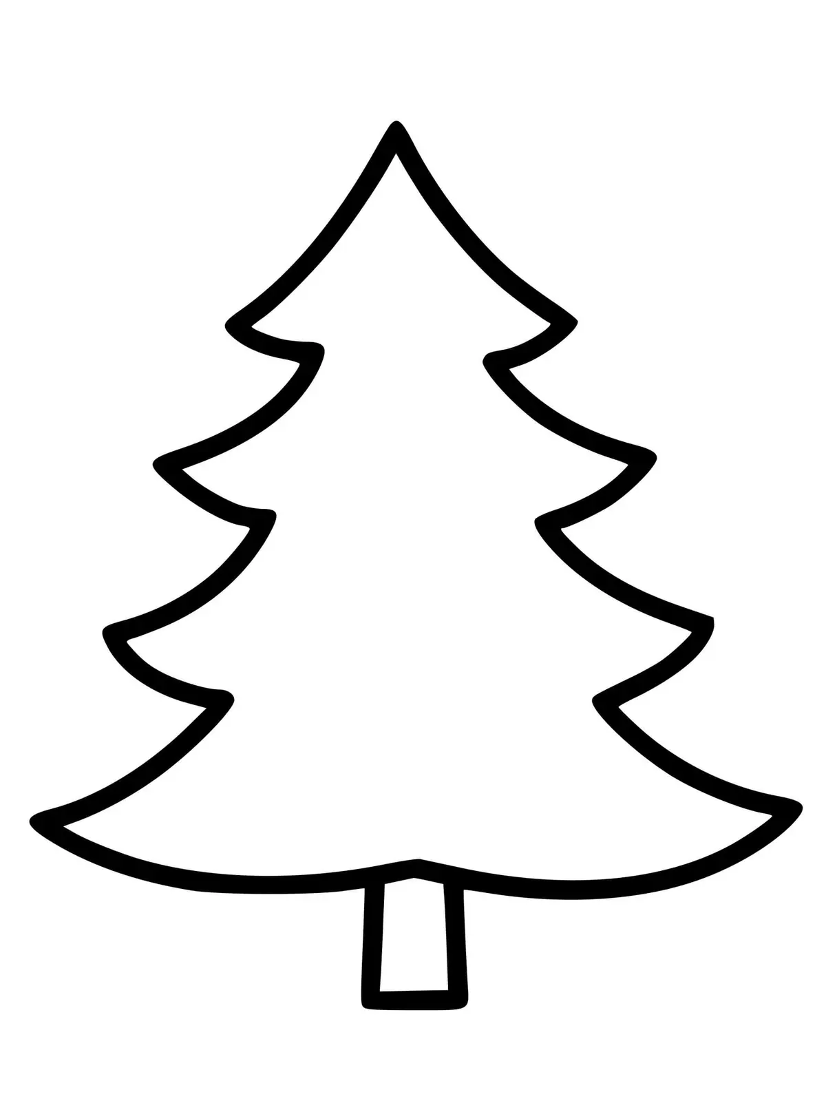 Blank Christmas Tree to Decorate for Preschool coloring page to print