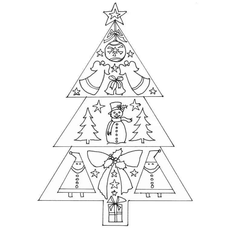Disegno di Albero di Natale da stampare