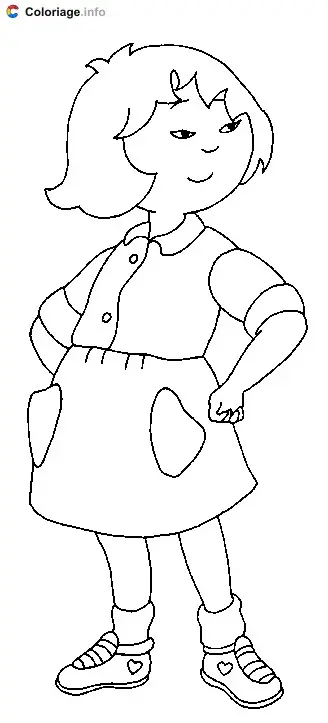 Sarah Teaches Caillou to Read coloring page to print
