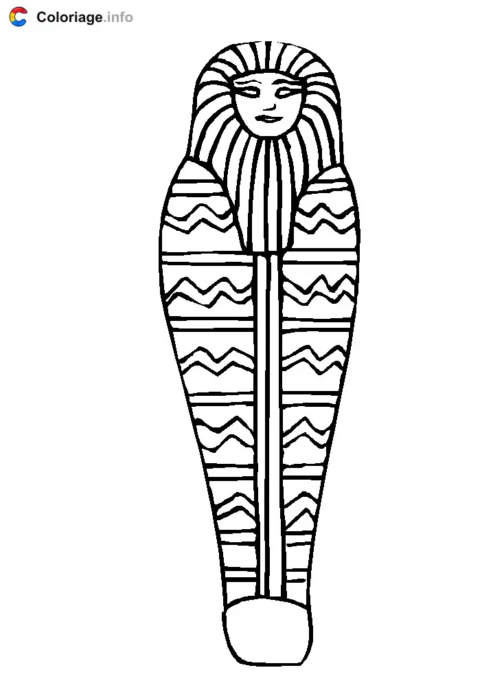 Mummy's Sarcophagus coloring page to print
