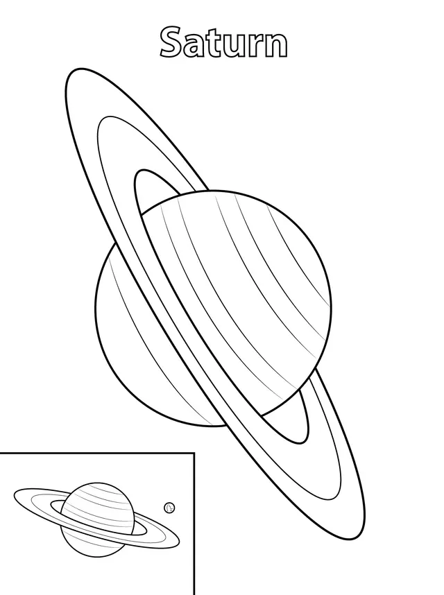Coloriage Saturn Planète - Planète à imprimer