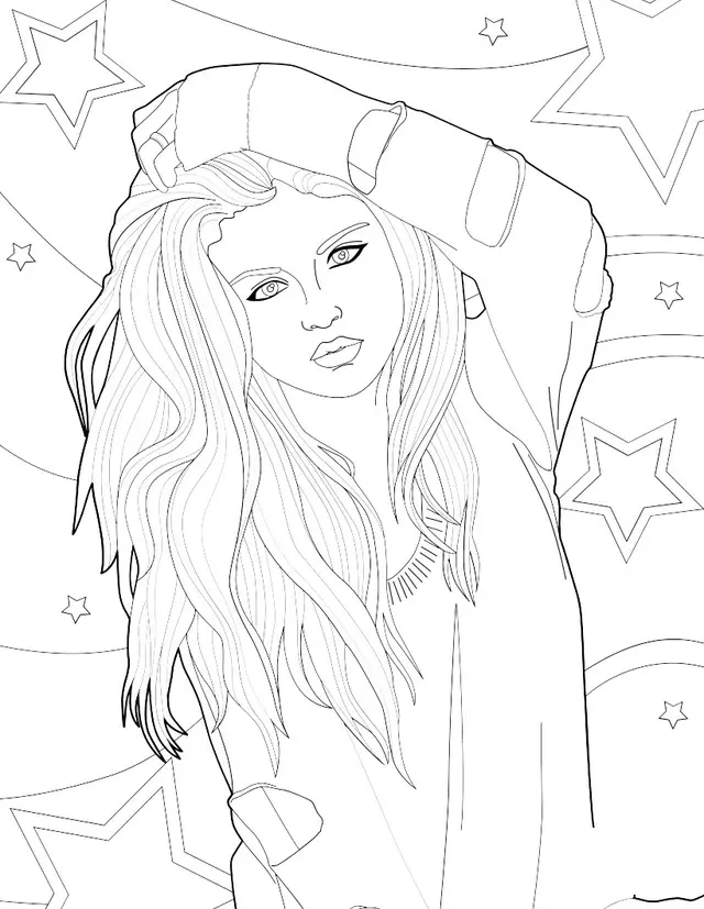 Selena Gomez coloring page to print