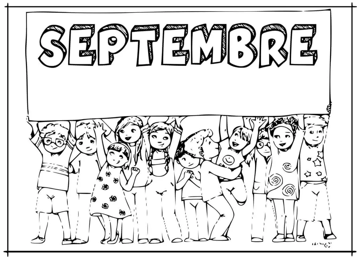 Ausmalbild September – Hurra, die Schule geht wieder los! zum Ausdrucken