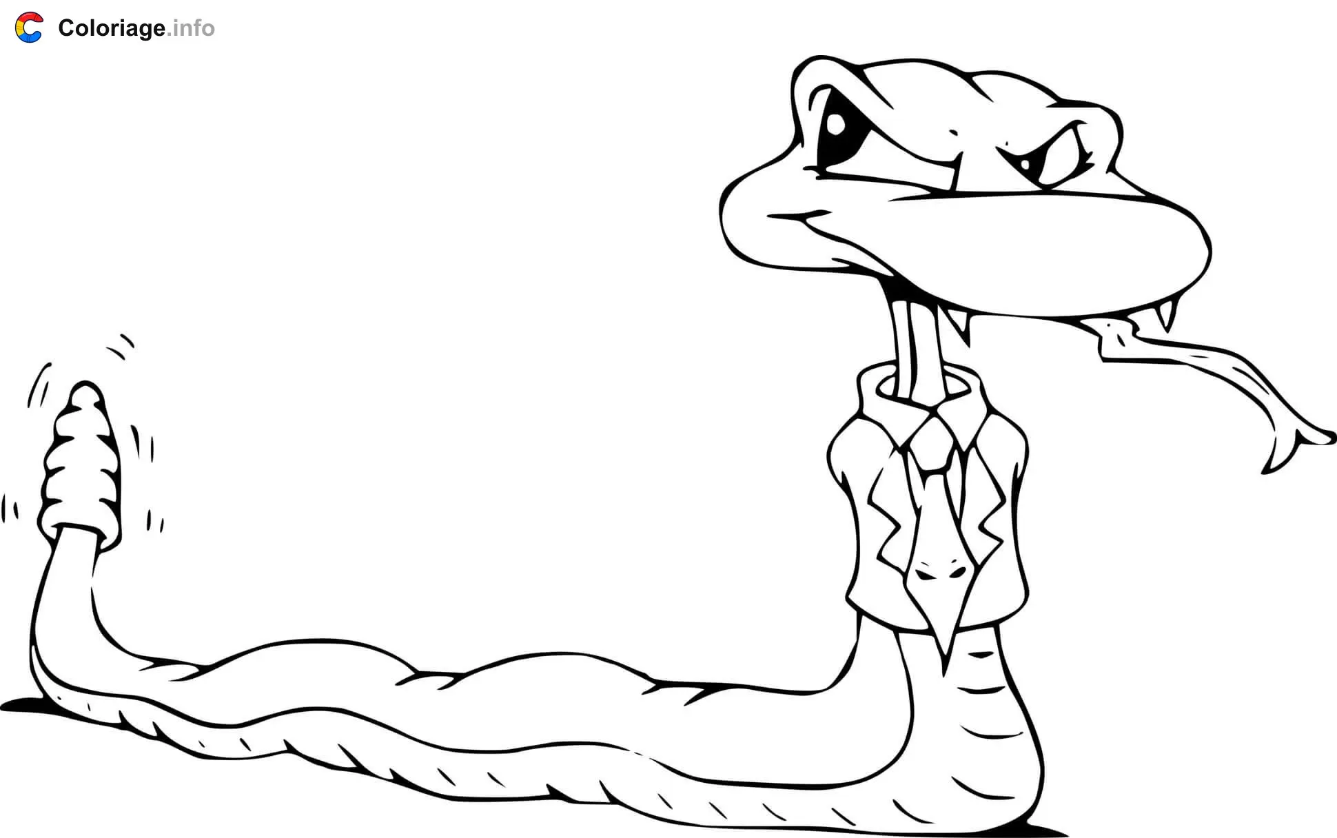 Snake with a Tie coloring page to print